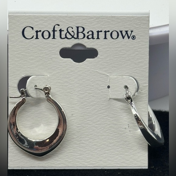 Boutons De Manchette Croft & Barrow - Argenté, Style Minimaliste, Rectangle, Occasion